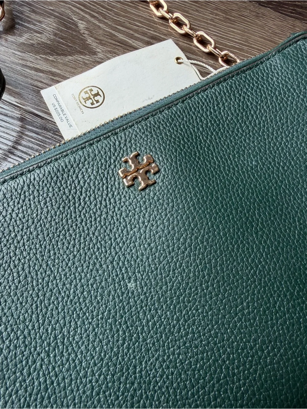 NWT Tory Burch CARTER SLIM CROSSBODY BAG Green